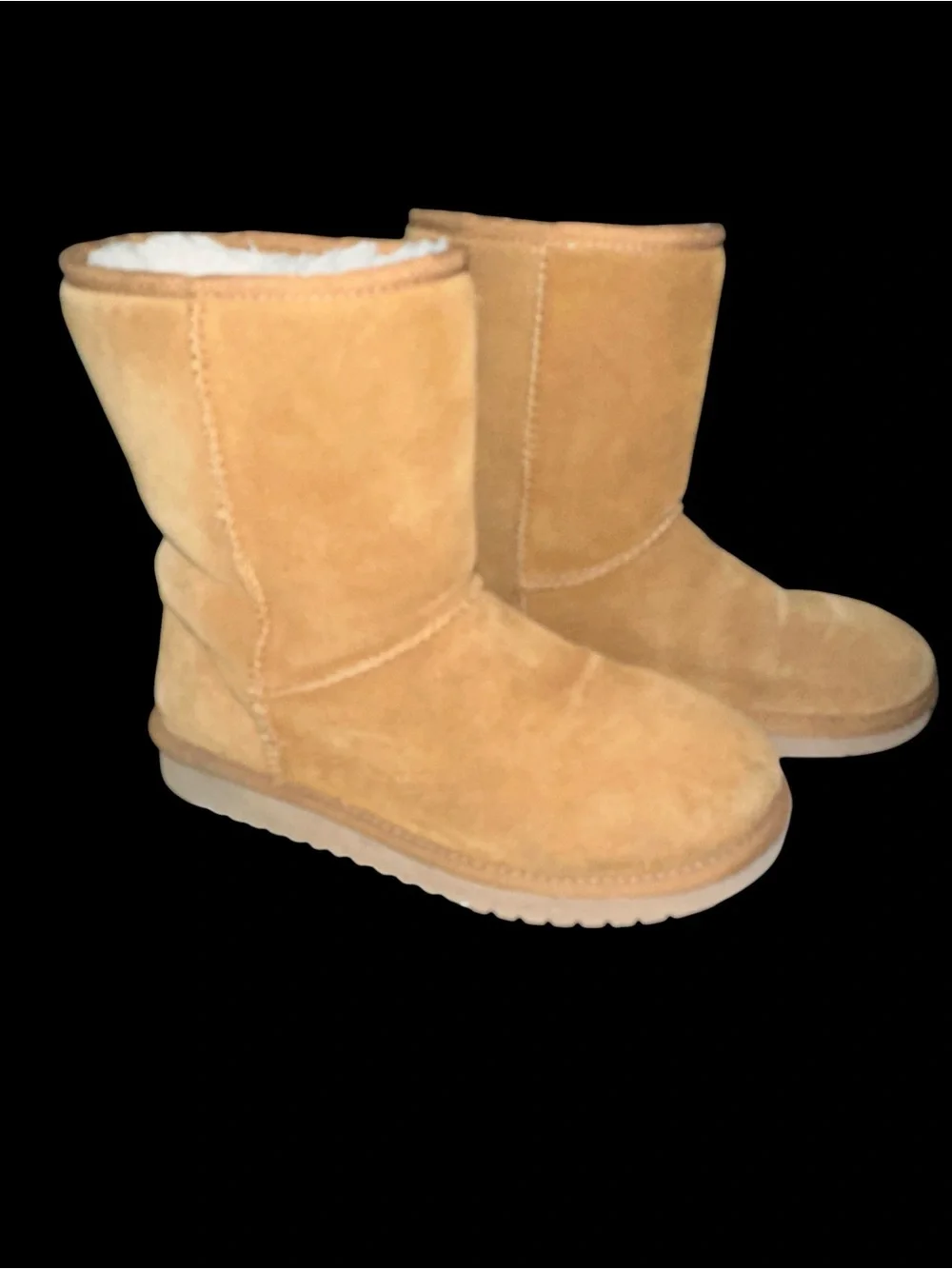 Koolaburra by UGG Women's Koola Short Chestnut‎ Suede Boots with White Shearling
